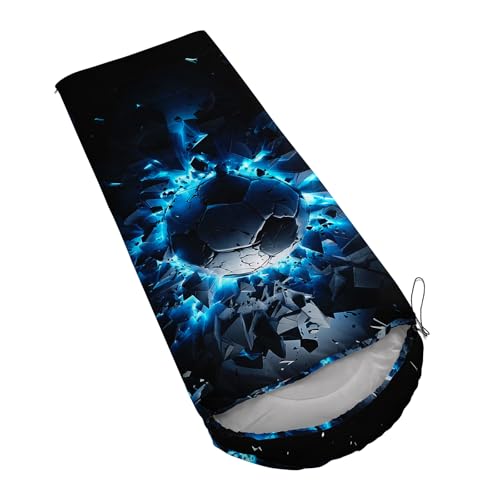 Camping Sleeping Bags Warm & Cool Weather Waterproof Backpacking Sleeping Bag All Seasons Camping, for Adult Kids Boy Girls Camping Gear Equipment, Traveling - color: B-Soccer1