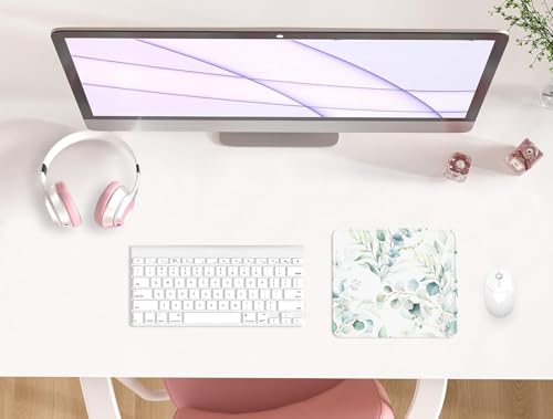 Mouse Pad with Stitched Edge, Multiple Patterns Computer Mouse Pads with Non-Slip Rubber Base, Washable Cloth Mousepad, for Gaming, Laptop, PC (Leaves) - color: 30Leaves