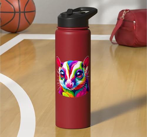 Colorful Pop Art Sugar Glider Sugar Gliders Stainless Steel Insulated Water Bottle - color: Red