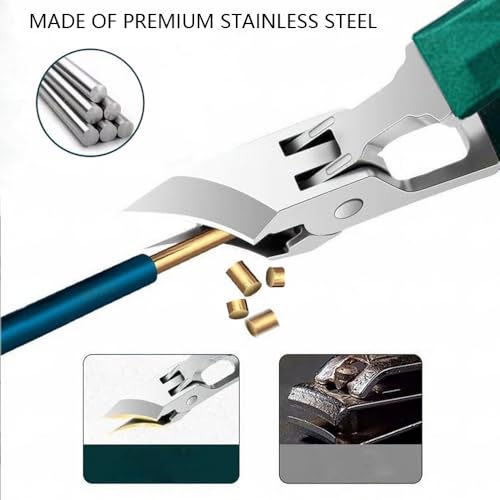 Angled Nail Clippers Green Eagle Beak Oblique Slanted Curved Thick Professional Nail Clippers for Women Adult Men Ingrown - style: Modern