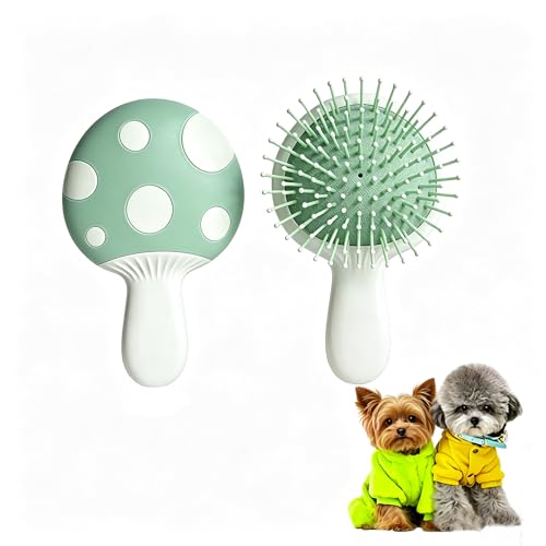Small Dog Grooming Brush,Mushroom Shaped Puppy Brush Detangling Dog Hair Brushes for Wet or Dry - Perfect for Shih Tzus,Yorkies,Maltipoos - Ideal Puppy Hair Brushes for Maltese Small Breeds (Green) - color: Green