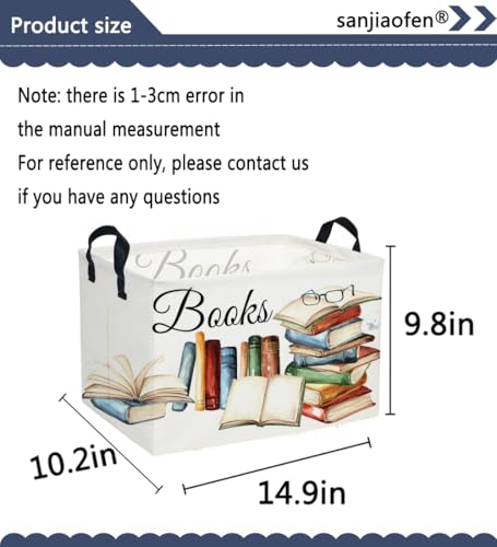 Sanjiaofeng Rectangular Kids Basket Book Storage Bins,Boys and Girls Storage Basket with Handles.Clothers,Toys,Books,Kid's Gifts Bins. (Book) - color: Book