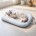 Summer Cat Cooling Mat Cooling Cat Bed for Cats or Small Dogs | Soft Comfortable Washable Non-Slip Bottom - color: Light Blue and Light Gray
