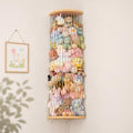 Corner Hammock Shelf with Adjustable Length, Wooden Hanging Wall Storage Organizer, Space Saving Net Shelf for Bedroom, Playroom and Home Décor - style: Rainbow sector