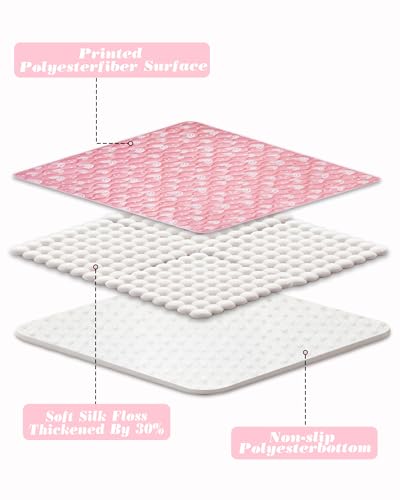 Viviland Baby Mats for Floor, 50x50 Inch Playpen Mat, Thick Playmat for Baby and Toddlers Infants, Non-Slip & Machine Washable, Pink Rainbow - color: Pink Rainbow, size: 50" X 50"