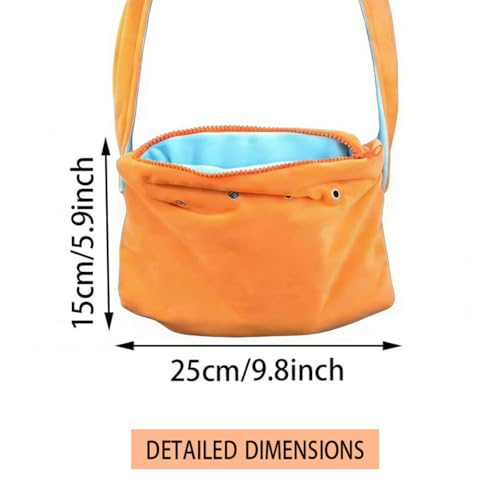 Meow&Woof Small Pet Bonding Pouch & Carrier Sling - Adjustable Strap, Travel Sleep Bag for Sugar Gliders, Ferrets, Rats, Hedgehogs, Hamsters - Outdoor Orange
