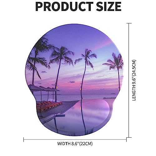 Mouse Pad with Wrist Rest, Comfortable Computer Mousepad with Gel Wrist Support Smooth Surface and Non-Slip PU Base for Pain Relief, Laptop, Office & Home (Mauve Twilight) - color: 04Mauve Twilight