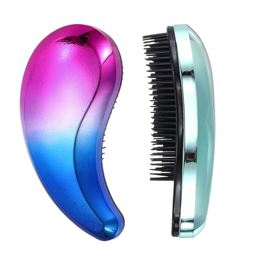 Small Dog Brushes, Grooming Brushes Puppies Hair Remover Soft Bristles, (Gradient Color/Blue, 2 Pcs), Intended for Small Pets/Home/Grooming - color: Gradient Color/Blue