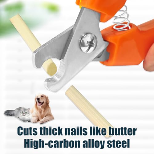 Dog Nail Clippers #767C w/Nail File, Trimmers for Large & Small Dogs | 767C dog nail trimmers + diamond-flake file. 0.45" opening for thick nails. Spring-action, ergonomic. Smooths sharp edges. - color: Red