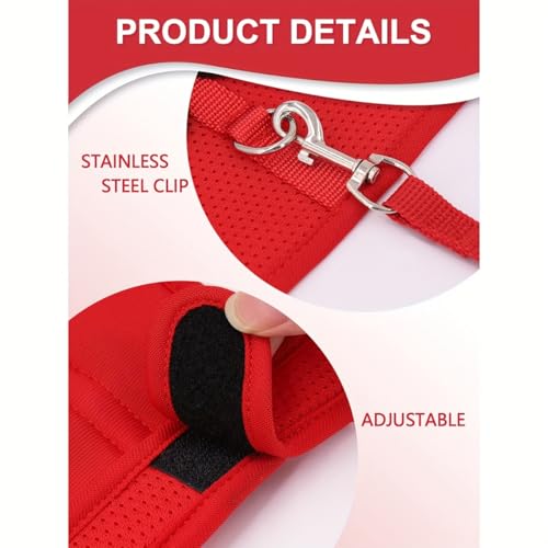 One Set of Solid Color Fashion Rabbit Harness for Outing and Rabbit Leash to Prevent Loss-M