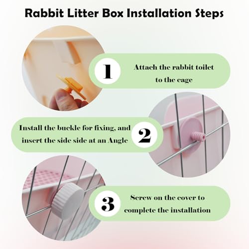 PINVNBY Litter Box for Rabbits,Plastic Rabbit Pan with Grate,Bunny Potty Training Corner Detachable Rabbit Toilet Bedding Accessory for Hedgehog Chinchilla Ferret (Orange) - color: 【Orange】