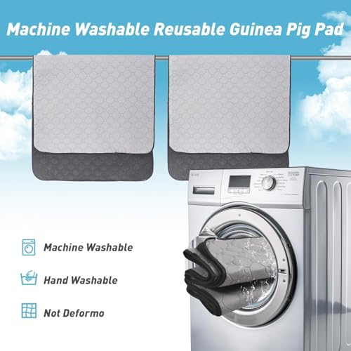 Guinea Pig Cage Liners, 16''X24'' Washable Guinea Pig Pee Pads, Non Slip Reusable Super Absorbent Guinea Pig Training Mat Bedding Fleece for Small Animals Hamster Rabbit Chinchilla Rat, 2Pack - size: C&C 1x2(17" x 24") 2Pack