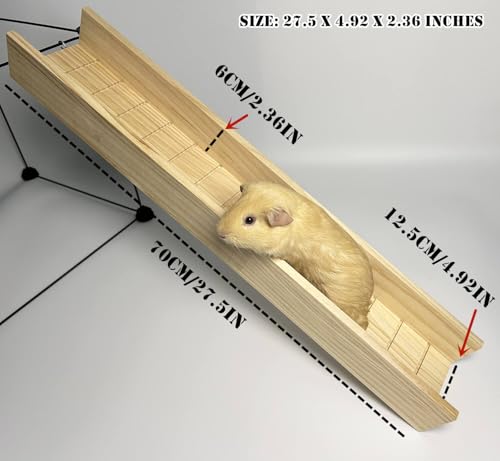 Guinea Pig Bridge, Small Animal Wooden Ladder Ramp, Guinea Pig Cage Ramp Bridge, Guinea Pig Cage Accessories for Guinea Pigs, Ferrets, Chinchillas (Extra Large) - size: 70 cm