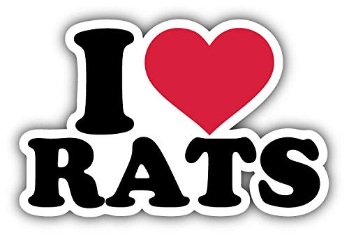 I Love Rats Slogan Decorative Scrapbooking Sticker Waterproof Vinyl Stickers for Water Bottle, Laptop & Phone Case – 50 Pack