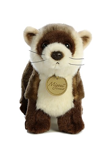 Aurora® Realistic Miyoni® Black Footed Ferret Stuffed Animal - Lifelike Details Make a Cherished Companion - Perfect for Decorating Bedrooms or Classrooms - Brown 10.5 Inches