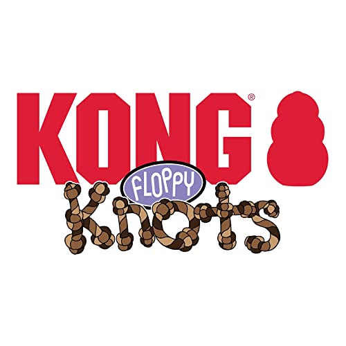 Kong Floppy Knots Rope and Plush Dog Toy, Bunny, Medium/Large | Knotted Rope & Plush Toy with Minimal Stuffing & a Squeaker, Great for Teething, Tugging & Lively Play - color: Bunny, size: Medium/Large