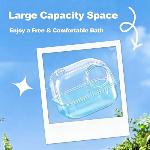 Hamster Sand Bath Box, Polaroid-Inspired Acrylic Hamster Bathroom & Dig Box forSyrian Hamster & Dwarf Hamsters, Large Capacity Substrate Container with Cleaning Shovel(Green) - color: green