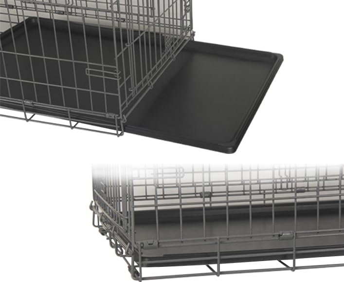 Dog Crate Tray Replacement - Heavy Duty Reinforced Pan | Thick composite plastic, waterproof & easy-clean. Fits metal cages, litter boxes & puzzle boards. - size: 46.85"L x 29.17"W x 1.0"H