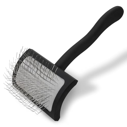Chris Christensen Big K Dog Slicker Brush for Dogs (Goldendoodles, Labradoodles, Poodles), Groom Like a Professional, Fluff Detangle Style, Saves Time Energy, Black, Medium - color: Black, size: Medium