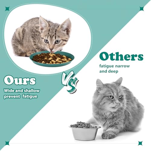 Gerrii 24 Pieces Fatigue Relief Cat Bowl 6 Inch Shallow Cat Food Dish Stray Wet Feeding Bowls Wide and Small Pet Plates for Ferrets Feral Short Legged Kitten Shelter(Assorted Color,Convention) - color: Assorted Color, style: Classic