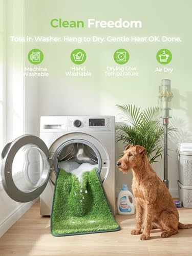 1.2'' Thick Woven Fake Grass Mat for Dog, Glue-Free Artificial Turf Potty Training Pad with Fast Drainage, Machine Washable Pet Pee Pad, Indoor Outdoor Non-Toxic Rug (Small) - size: 20'' x 25'' (Small)