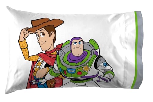 Jay Franco Kids Sheet Set with Fitted, Flat Sheets & Pillow Cover - Ultra-Soft Bedding with Pillowcase for Room Decor, Multi - Toy Story, 4 Piece Queen - color: Multi - Toy Story, size: 4 Piece Queen