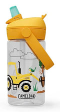 CamelBak Thrive Flip Straw Kids Water Bottle with Bite Valve, Tritan Renew Design for School and Travel, 14oz, Tractors and Trees - color: Tractors and Trees