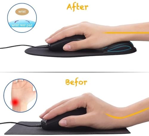 Office Mousepad with Gel Wrist Support - Ergonomic Gaming Desktop Mouse Pad Wrist Rest - Design Gamepad Mat Rubber Base for Laptop Computer -Silicone Non-Slip Special-Textured Surface (06Red) - color: 06Red