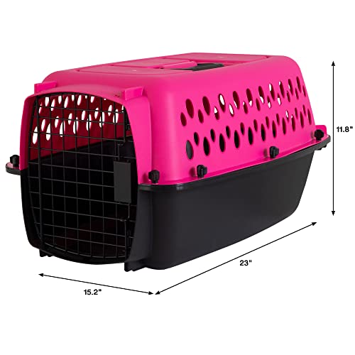 Petmate Pet Porter Fashion Dog Kennel 23", Hot Pink, for Pets up to 15lbs, Made in USA - color: pink, size: 23.0"L x 15.2"W x 11.8"H