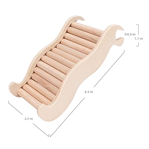 Niteangel Hamster Climbing Ladder Bridge: 6.3 x 3.7 x 1.1 inch | Can Expand Habitat Span & Explore Unlimited New Fun - Multi Use Habitat Decor Toys for Hamster Gerbils Mice and Small Animals - size: Small - 6.3'' L