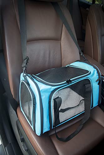 Soft Sided Carrier for Small Medium Cats Dogs,TSA Airline Approved Collapsible Travel Pet Carrier Medium Blue - color: Blue, size: Medium