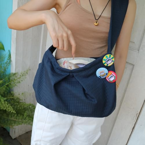 Ferret Sling Carrier - Pet Carrying Bag with Adjustable Strap Hands Free Shoulder Bag Crossbody Travel Slings Soft Small Animal Bonding Pouch Front Backpack for Ferret Rabbit Puppy Kitten (Dark Blue) - color: Dark Blue