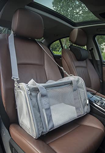 Soft Sided Carrier for Small Medium Cats Dogs,TSA Airline Approved Collapsible Travel Pet Carrier Medium Grey - color: Grey, size: Medium