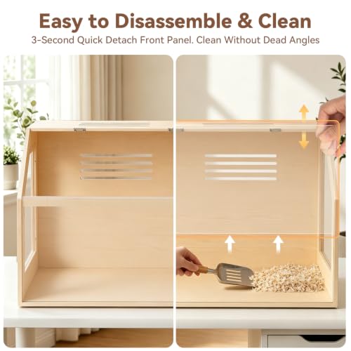 Hamster Cage, 48x20x20 Hamster Tank with Acrylic Viewing Panels, Openable Top & Water-Resistant Base for Fancy Rat, Gerbil, Extra Large - size: 48.0"L x 20.0"W x 20.0"H