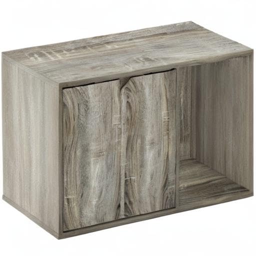 Furinno Peli Small Litter Box Enclosure, French Oak Grey - color: French Oak Grey, size: Small