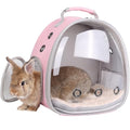 Portable Small Animal Backpack Travel Breathable Pet Carrier Bag Cages for Guinea Pig, Rabbit, Bearded Dragon, Squirrel, Tortoise, Bird, Lizard, Sugar Glider - color: Pink