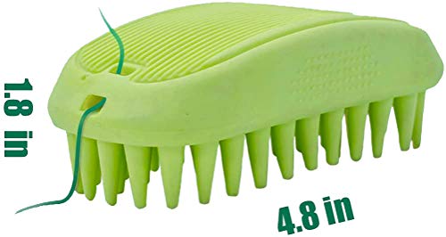 Pet Silicone Shampoo Brush for Long & Short Hair, Pink ( New ), Medium Large Pets Dogs Cats, Silicone Shower Wash Curry Brush, Massage Comb - color: Pink