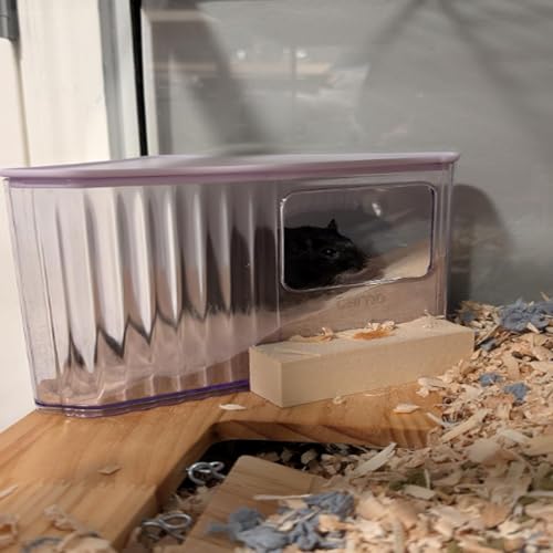 Hamster Toilet Sand Bath Box,Small Animal Bathroom & Digging Room Hamster Sand Bath Container Acrylic Critter's Sand Bath Shower Room Dwarf Syrian Rat Hideaway Gerbil, SyrianHamster,Guinea Pigs
