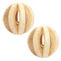 2Pcs Wood Color Natural Wood Dumbells Unicycle Bell Roller Pet Chew Toy for Guinea Pigs Rat Rabbits,Guinea Pig Toys Boredom,Small Animals Will be Very Happy Toys(No Bark Watermelon Ball)