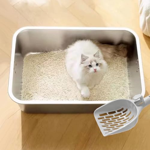 Cat Litter Scoop, Litter Scoop with Wide Slats, Litter Sifter Scoop with Hollow Grid for Pine Pellets, Easy Sifting, ABS Plastic Litter Scoop for Cats