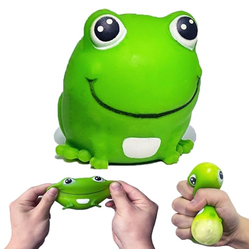 Frog Stress Balls Squeeze Toy for Anxiety Relief, Frog Squishy Sensory Toys for Adults and Kids, Stretch and Squeeze Cute Animal Stress Balls, Dough Ball Frog Toys for Party Favors - style: Frog