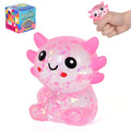 Pink Axolotl Squeeze Toy, Slow Rise squishies Relief Sensory Toy | Cute Squeeze Anxiety Pressure Ball, Portable Calming Fidget Toy for ADHD Autism, Gift Box Packed - color: Single Pink Sitting Axolotl