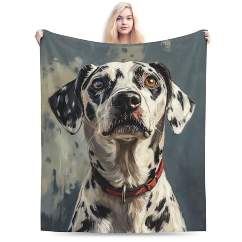 Dalmatian Blanket Gifts for Women Girls Kids Dog Lovers, Puppy Flannel Blankets, Warm Cozy Soft Throw for Bedroom, Camping, Couch, Decor 50x60 in - color: Dalmatian, size: 50"x60"