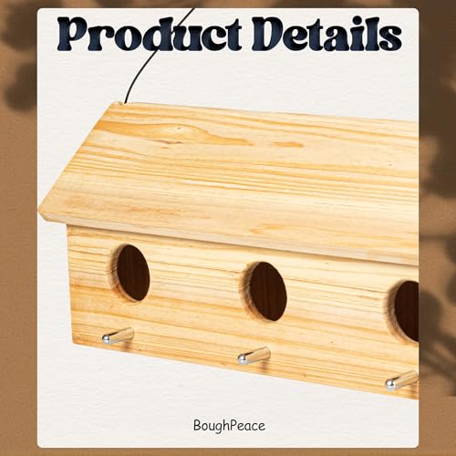 Wooden Bird Houses for Outside Birdhouses Nest Bluebird House for Cardinals Finch Wren Swallow for Garden Viewing 7 - size: 15.8inch × 6.3inch × 5.1inch
