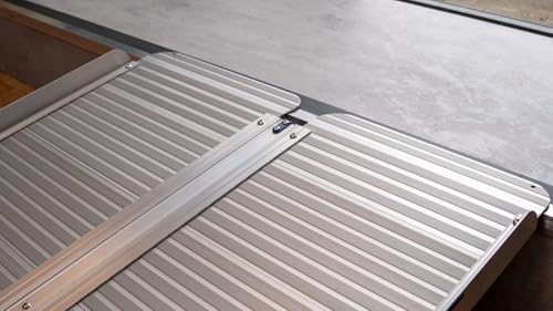 Ruedamann 2 FT Portable Wheelchair Ramp, Non-Slip Aluminum | Wheelchair Ramp With Upgraded Hinge, Aluminum Folding Ramp for Doorways, Ramp for Wheelchairs, Scooters, Steps, Stairs, Pets - size: 2FT Silver(Using Height 2-6'')