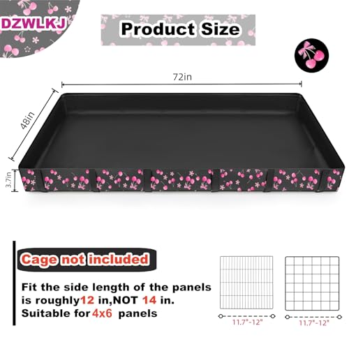 DZWLKJ Waterproof Guinea Pig Cage Liner,Washable Tarp Bottom Base,Cherry Graphic,48"x72", Reusable for Rabbit, Chinchilla, Hedgehog, Ferret & Other Small Animals. - size: C&C 4x6(48x72 inches)