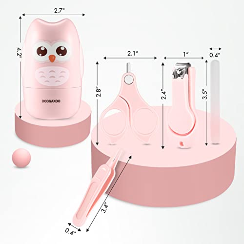 Baby Nail Clippers, 4-in-1 Safe Baby Nail Kit with Cute Case, Nail Clipper, Scissors, Tweezers, Baby Nail File Set for Newborn, Infant, Toddler and Kids-Pink - color: Pink