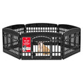 IRIS USA 6-Panel Dog Playpen, Pet Enclosure, Black | Pet Containment, Custom Pen Configuration, Multi-Shape Setup, Flexible Boundary, Tool-Free Assembly, Secure Door Latch - color: Black, size: 6 Panel - 24" H
