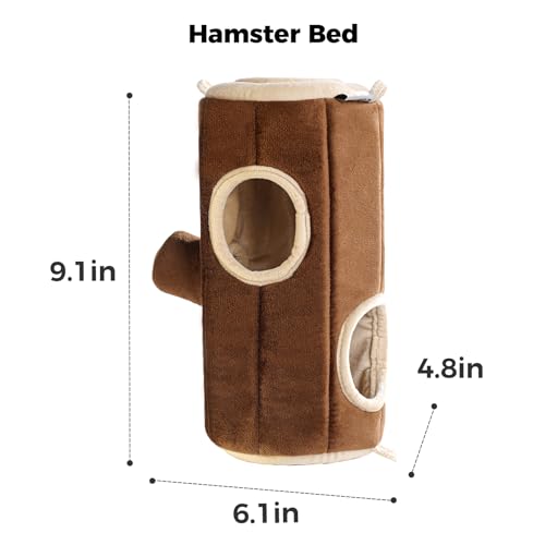 Mini&moe Hamster Hideout - Warm Hamster House Cozy Sleeping Chew Proof Small Animal Hut Cage Accessories for Dwarf Gerbil, Rat, Hedgehog, Sugar Glider