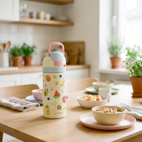 Fruits Kids Insulated Stainless Steel Water Bottle 16 Oz, Travel Tumbler for School, Sports for Girls, Birthday, Back To School - color: Fruit